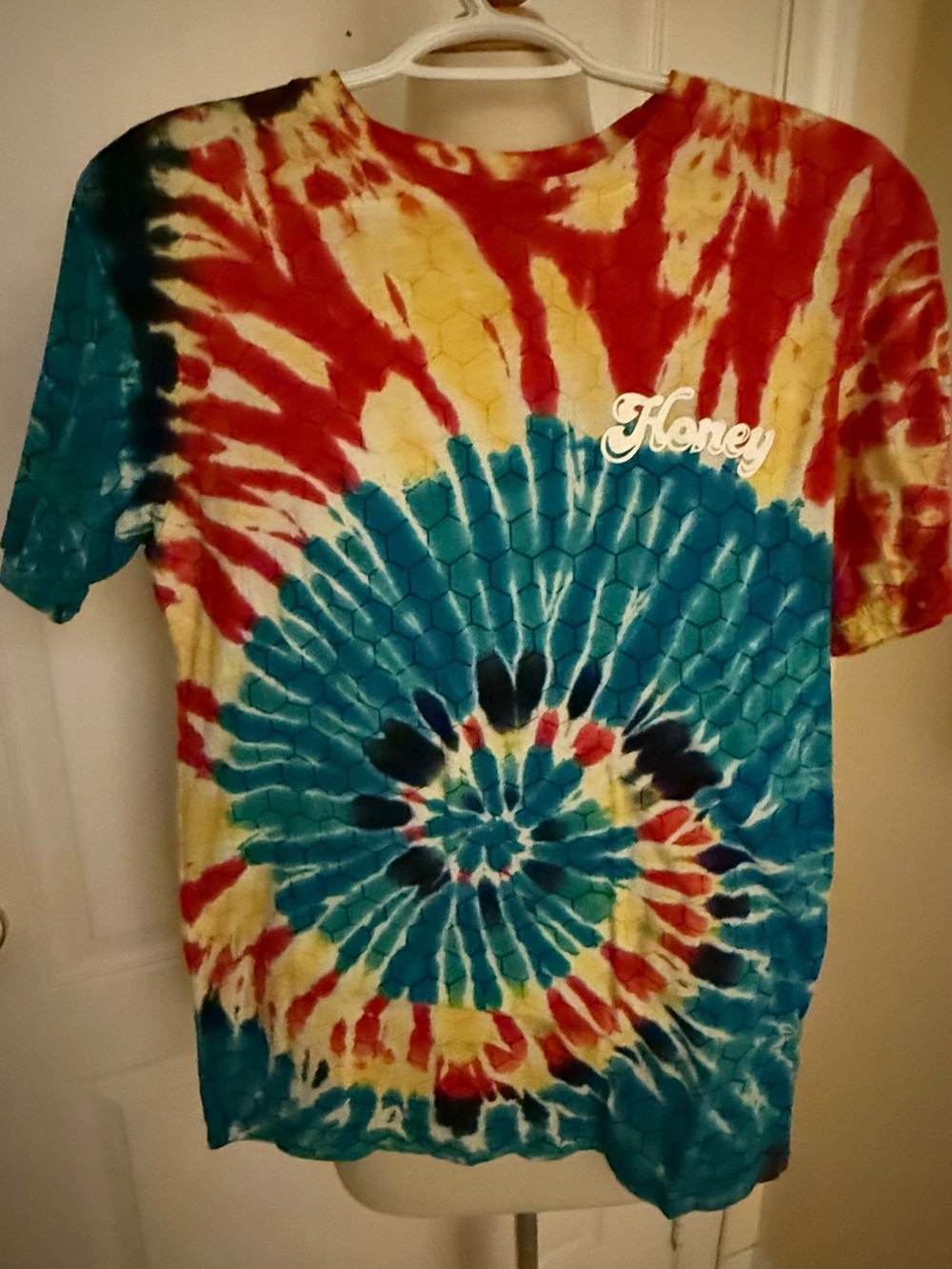 Tie-Dye Short Sleeve Tee - Blue, Red & Yellow